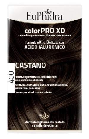 Euphidra Colorpro Xd 400 Castano Gel Colorante Capelli In Flacone + Attivante + Balsamo + Guanti