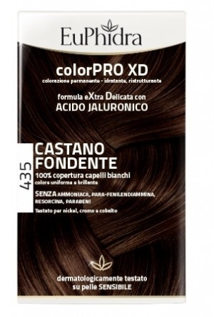 Euphidra Colorpro Xd 435 Castano Fondente Gel Colorante Capelli In Flacone + Attivante + Balsamo + Guanti