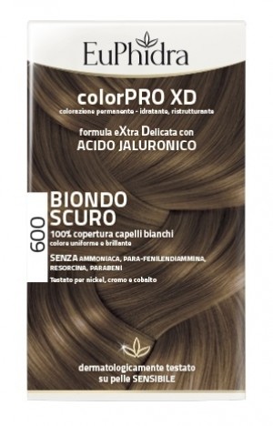Euphidra Colorpro Xd 600 Biondo Scuro Gel Colorante Capelli In Flacone + Attivante + Balsamo + Guanti